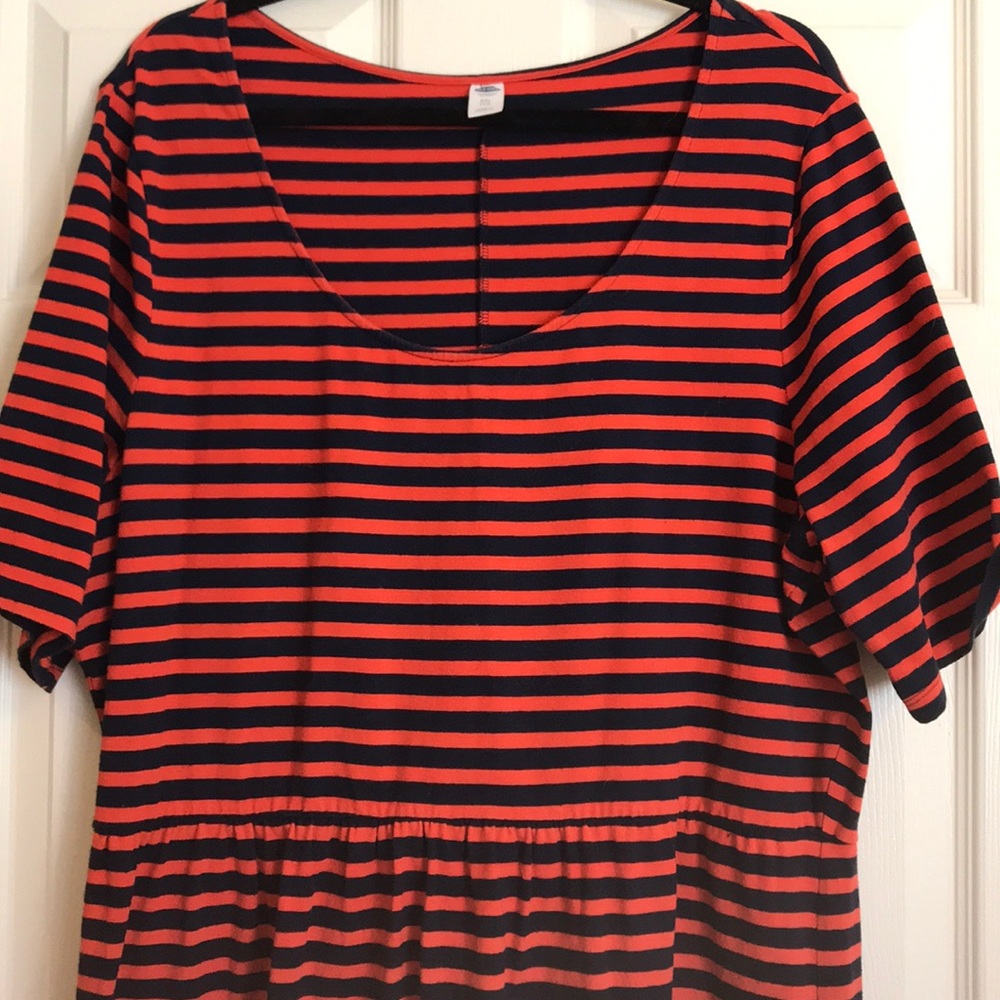 Navy & Red Orange dress